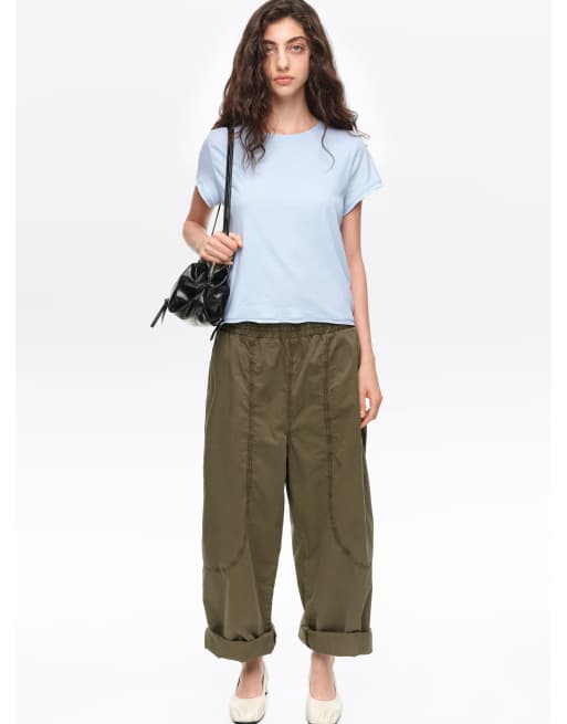 Bimba Y Lola pantalon jogger à surpiqûres décoratives kaki, 6 de 6