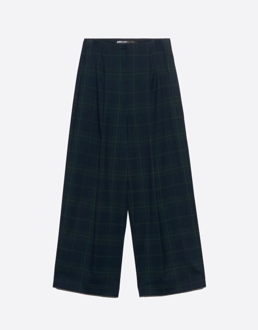 Bimba Y Lola pantalones barrel a cuadros en azul marino, 5 de 6