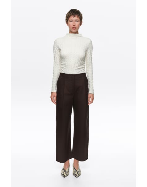 Bimba Y Lola pantalones de pernera recta plisados en chocolate oscuro - view 1