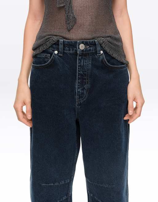 Bimba Y Lola pantalones vaqueros de corte barrel de 5 bolsillos en azul denim oscuro, 3 de 6