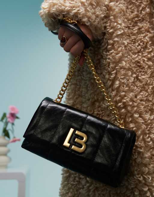 BIMBA Y LOLA Petit sac à main en cuir avec chaîne Noir ASOS - Main Image