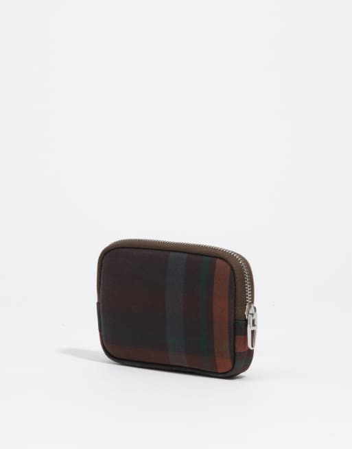 Bimba Y Lola portamonete spalmato a quadri tartan verde hunter, 4 di 5