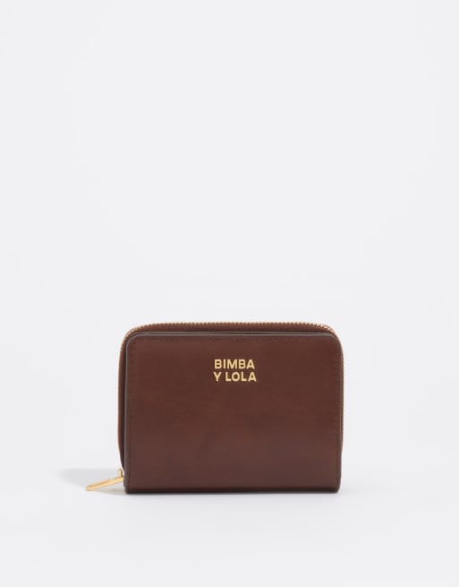 Bimba Y Lola porte-monnaie à rabat en cuir brun foncé, 5 de 5