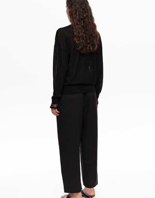 Bimba Y Lola pull long col V en laine noir, 4 de 6