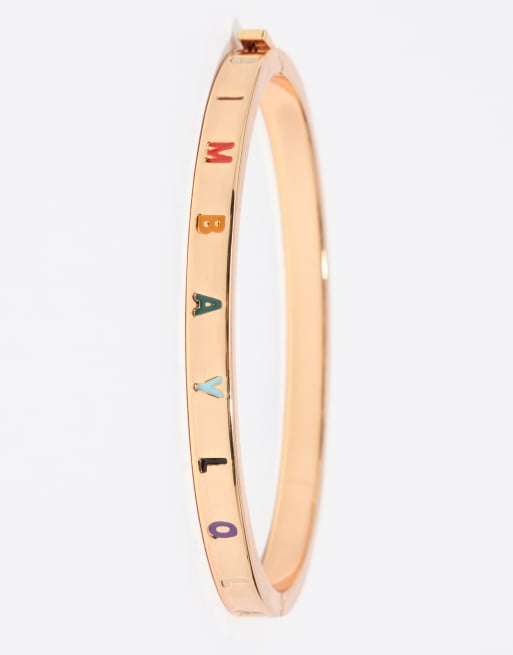Bimba Y Lola pulsera rígida de metal con logo en dorado, 2 de 4