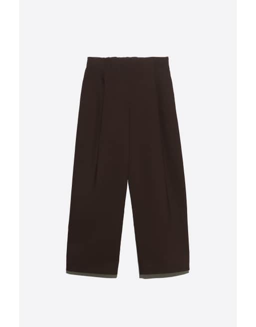 Bimba Y Lola rechte geplooide broek in donkerbruin, 5 van 6