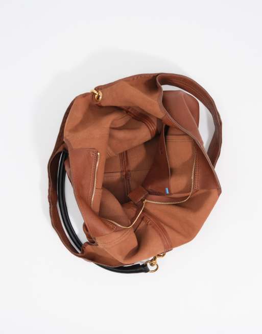 Bimba Y Lola sac moyen en cuir style sac papier marron, 2 de 4