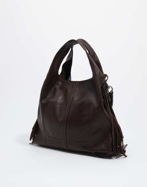 Bimba Y Lola Sac moyen format patchwork en cuir couleur café, 4 de 5