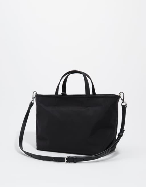 Bimba Y Lola shopper media in nylon nera, 4 di 4