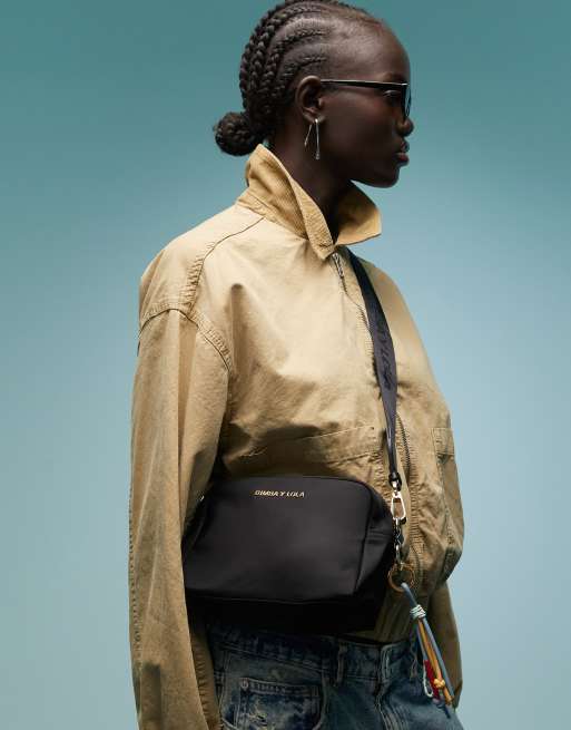 BIMBA Y LOLA small nylon crossbody bag in black ASOS