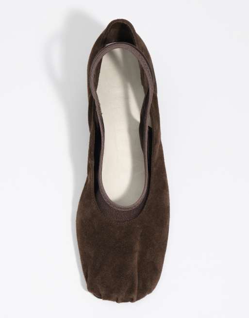 Bimba Y Lola suède tricot pumps in donkerbruin, 2 van 7
