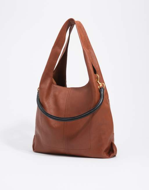 Bimba Y Lola tote grande in pelle patchwork marrone chiaro, 5 di 7