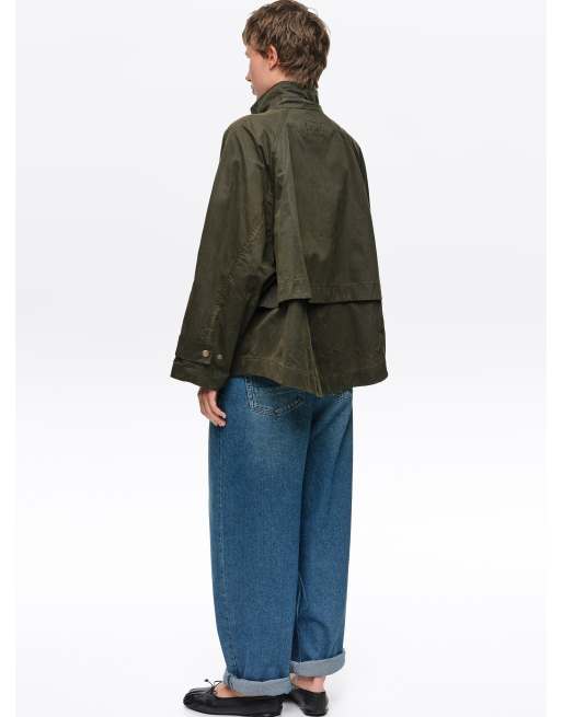 Bimba Y Lola trench svasato cerato color khaki, 4 di 7