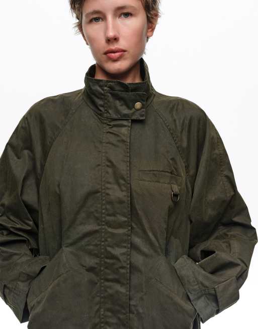 Bimba Y Lola trench svasato cerato color khaki, 7 di 7