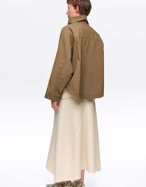 Bimba Y Lola veste trench courte à manches chauve-souris en marron clair, 4 de 6