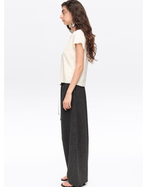 Bimba Y Lola weiche Cord-Jogger mit Barrel-Leg in dunkelgrau meliert, 3 von 6