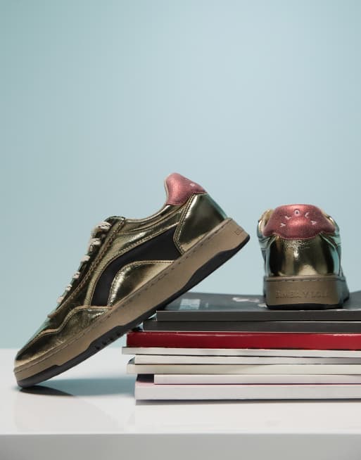 Bimba Y Lola – Złote metaliczne buty sportowe, 4 z 5