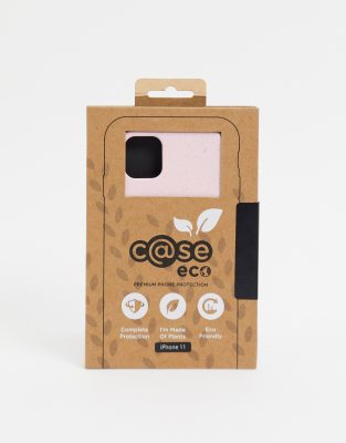 Биоразлагаемый розовый чехол для iPhone 11 C@se eco premium-Бесцветный