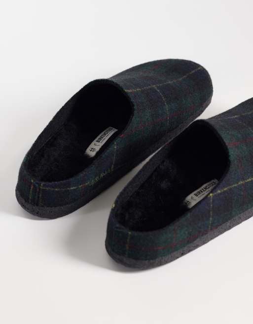 Birkenstock - Amsterdam - Hjemmesko med grønt/marineblåt tern, 3 af 4