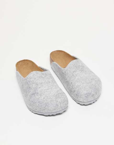 Birkenstock - Amsterdam - Lysegrå clogs i filt - view 1