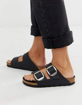 birkenstock arizona black flat sandals