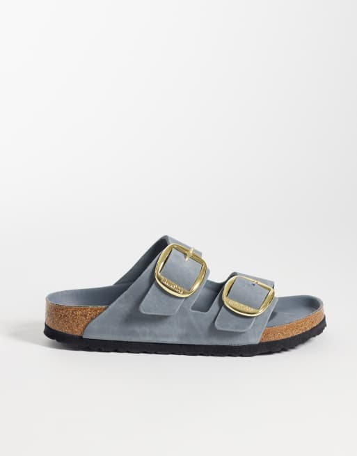Birkenstock Arizona Big Buckle oiled leather sandals in basalt grey, 2 of 4