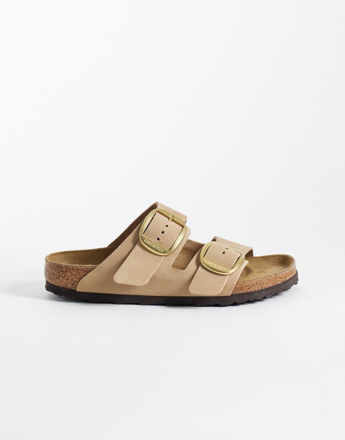 Birkenstock Arizona Big Buckle - Sandalias color arena de cuero
