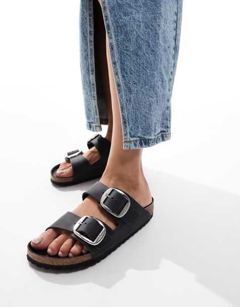 Birkenstock Arizona Big Buckle Sandals in Black Leather  - view 1