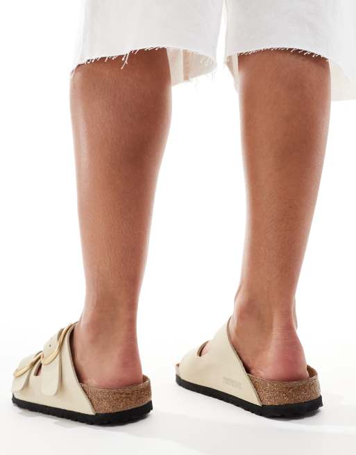 Birkenstock Arizona big buckle sandals in ecru nubuck ASOS