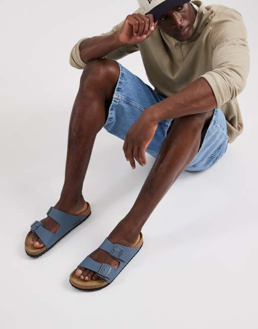 Birkenstock – Arizona – Birko-Flor – Gråblå sandaler, 3 av 4