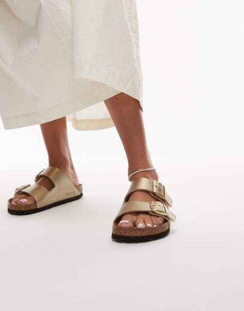 Birkenstock – Arizona – Birko-Flor – Guldfärgade sandaler - view 1