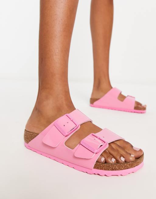 klud Sada Sindsro Birkenstock - Arizona Birko-Flor - Pink sandaler | ASOS