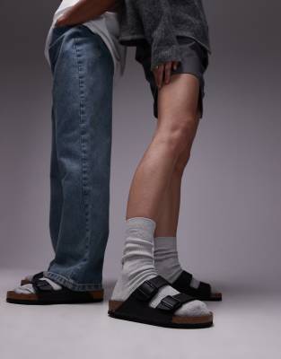 Birkenstock – Arizona – Birko-Flor-Sandalen in Schwarz mit Unisex-Passform - view 1