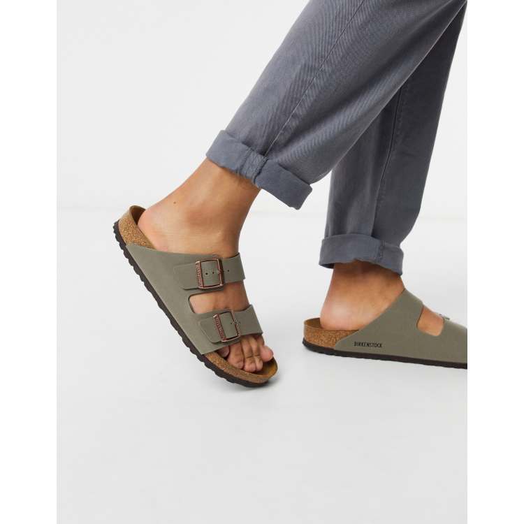 Desillusie zuiverheid Helemaal droog Birkenstock - Arizona birko-flor - Sandalen in steenkleur | ASOS