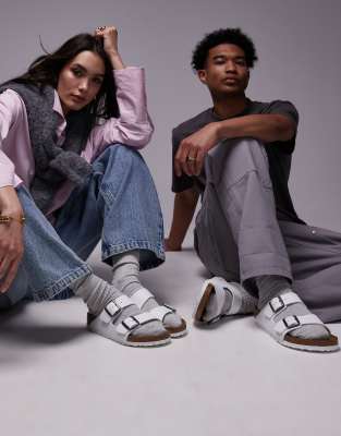 Birkenstock - Arizona - Birko-Flor-Sandalen in Weiß mit Unisex-Passform