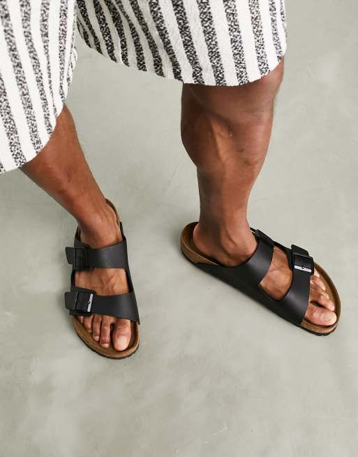 Birkenstock Arizona birko flor sandals in black ASOS