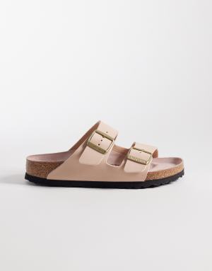 Birkenstock Arizona birko-flor sandals in new beige/pink clay