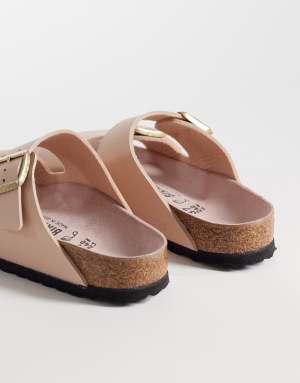 Birkenstock Arizona birko-flor sandals in new beige/pink clay