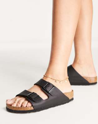 Birkenstock Arizona black flat sandals - ASOS Price Checker