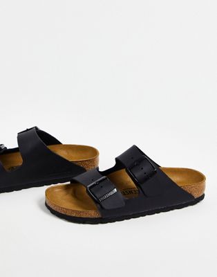 Birkenstock arizona black flat sandals