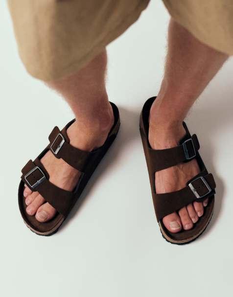 Birkenstock – Arizona – Brązowe zamszowe sandały - view 1