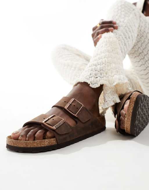 Birkenstock – Arizona – Bruna sandaler i oljat läder