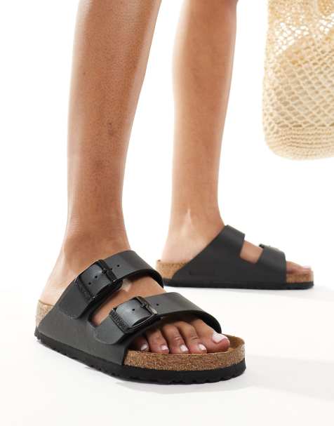 Birkenstock – Arizona – Czarne płaskie sandały - view 1