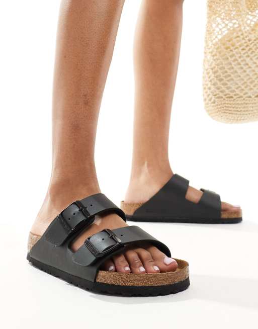 Birkenstock – Arizona – Czarne płaskie sandały