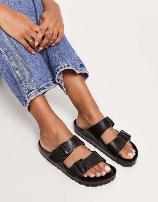 Birkenstock – Arizona Eva – Czarne płaskie sandały, 4 z 4