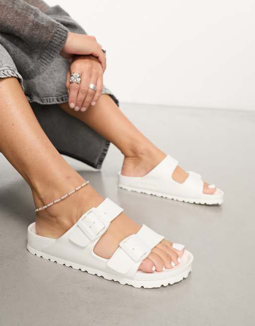 Witte shops birkenstock sandalen