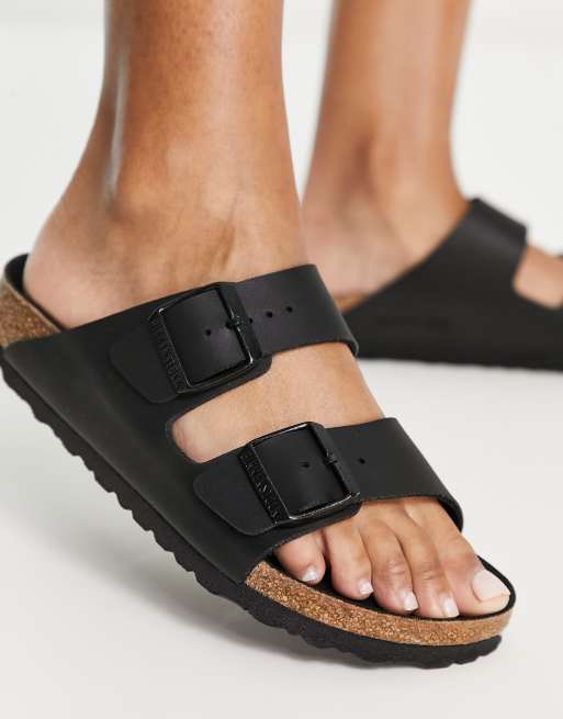 Birkenstock arizona black flat sandals on sale