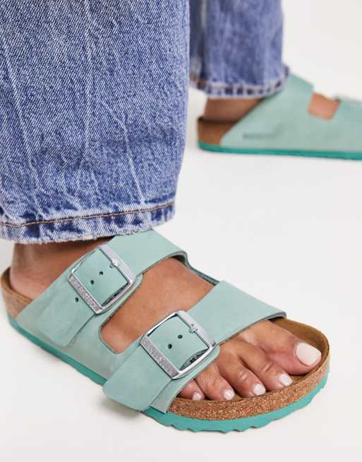 Metallic store green birkenstocks