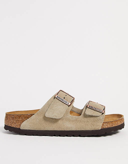 Birkenstock Arizona flat sandals in taupe suede