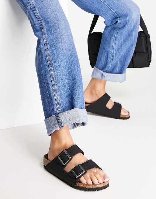 Birkenstock arizona flat sandals in black hot sale